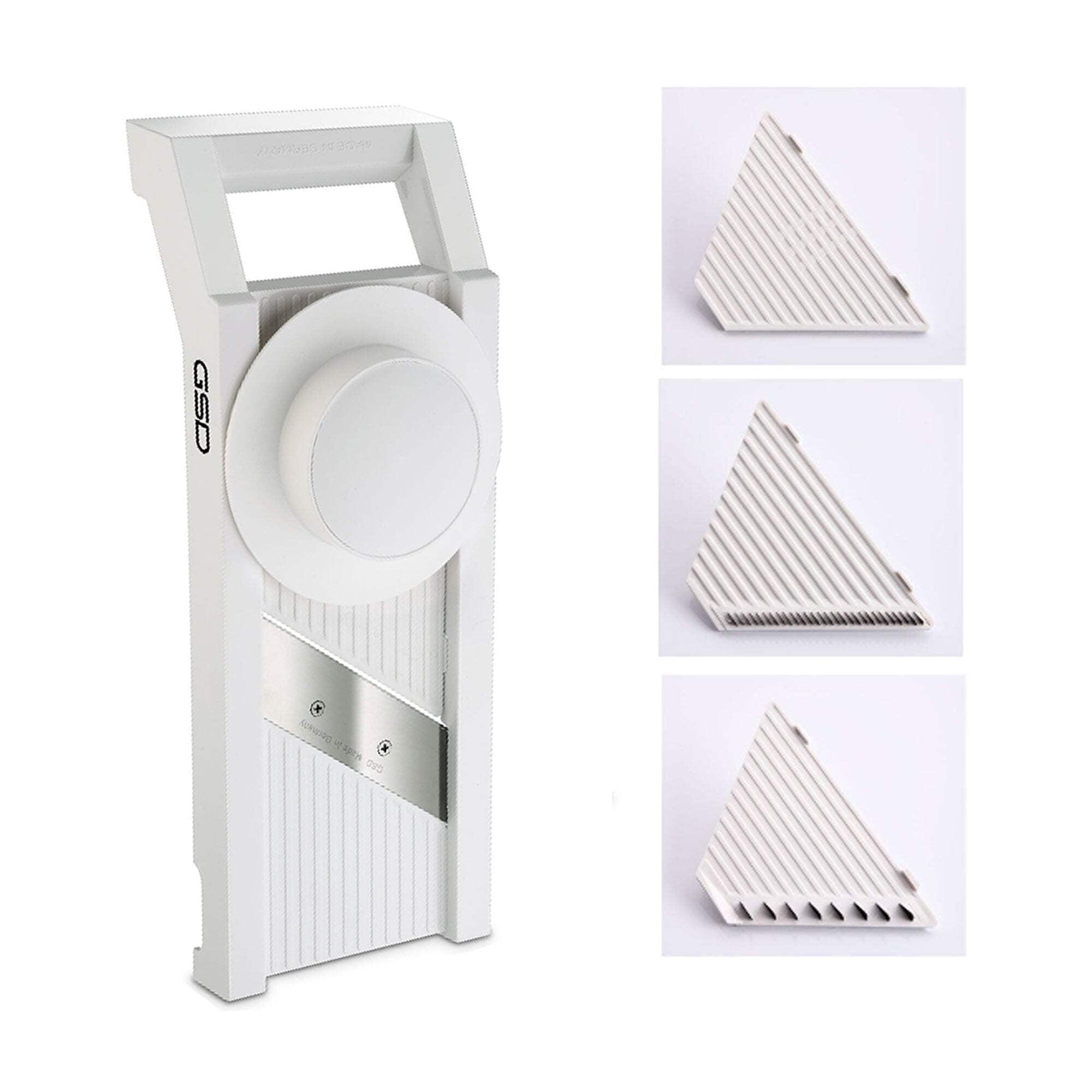 White Plastic Mandoline Slicer with Stainless Steel Blades