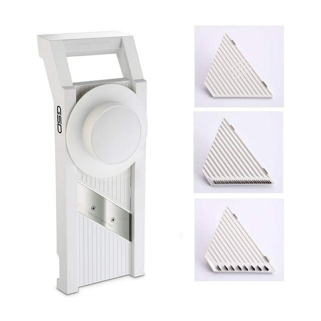 White Plastic Mandoline Slicer with Stainless Steel Blades