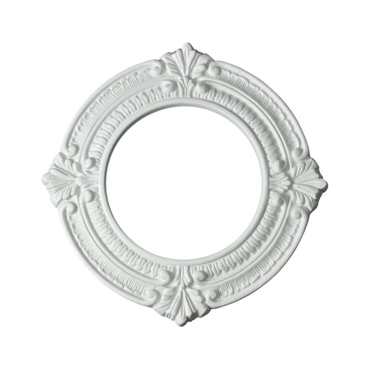 White Ceiling Medallion Urethane Recessed Trim 6" ID X 10" OD