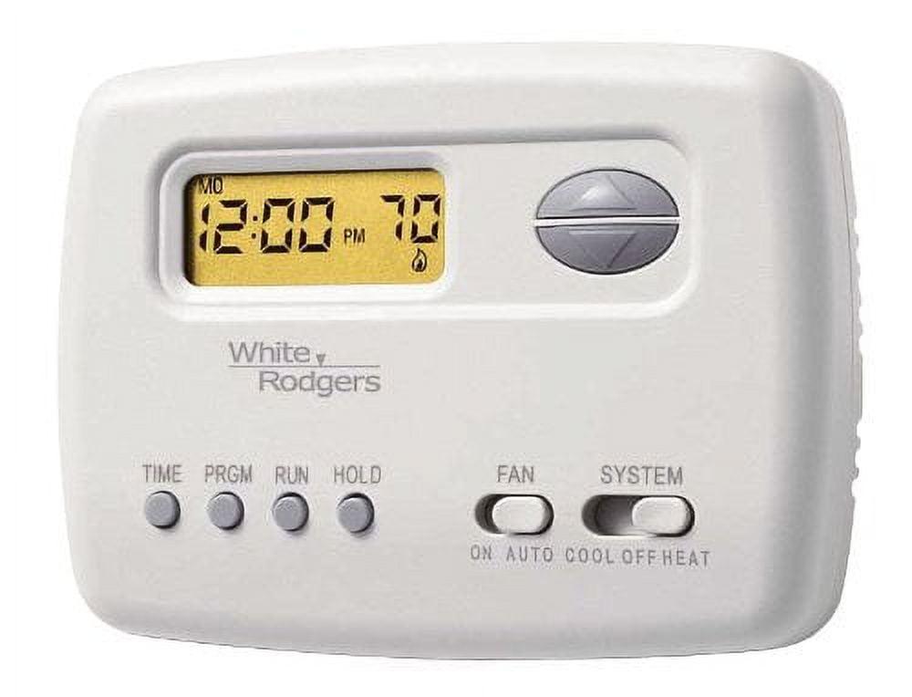 White Programmable Digital Thermostat with Large LCD Display