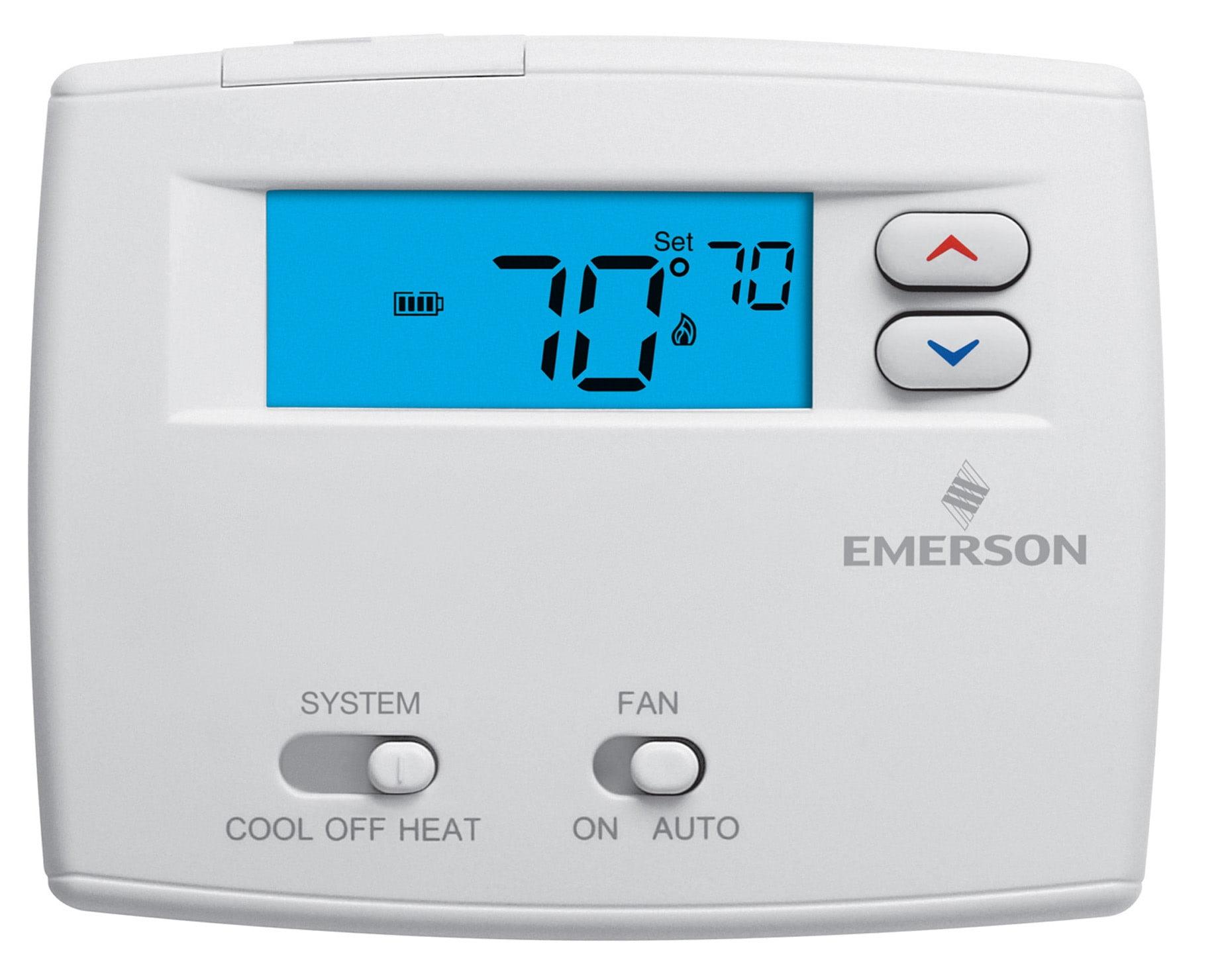 White Digital Non-Programmable Thermostat with Blue Display