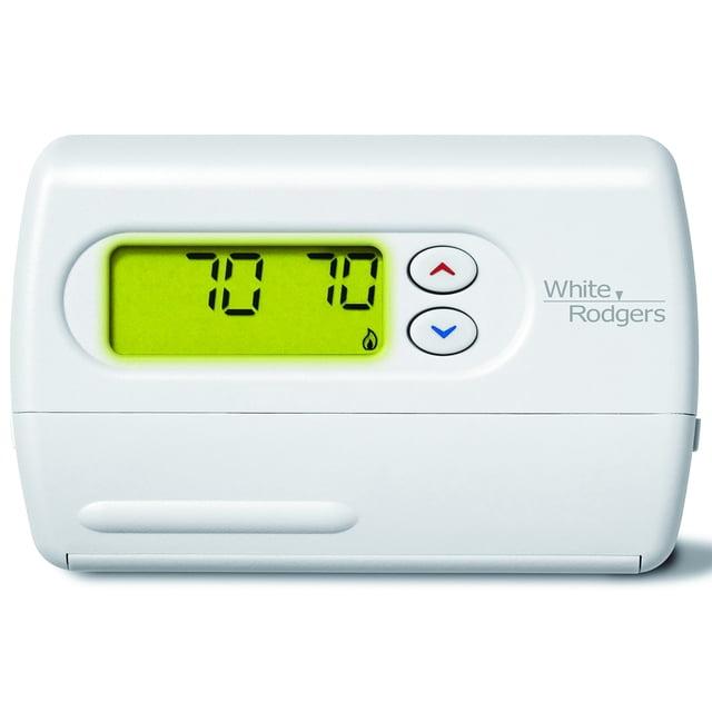White-Rodgers 1F86-344 White LCD Battery Thermostat
