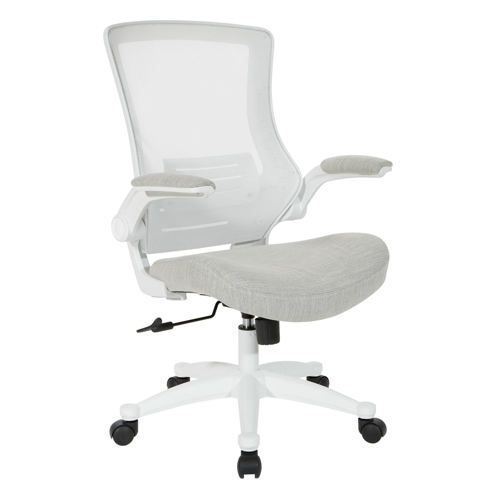 White Linen Stone Fabric Executive Swivel Office Chair