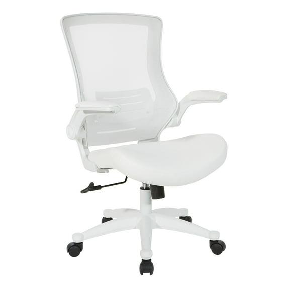 White Screen Back Manager's Chair in White Faux Leather