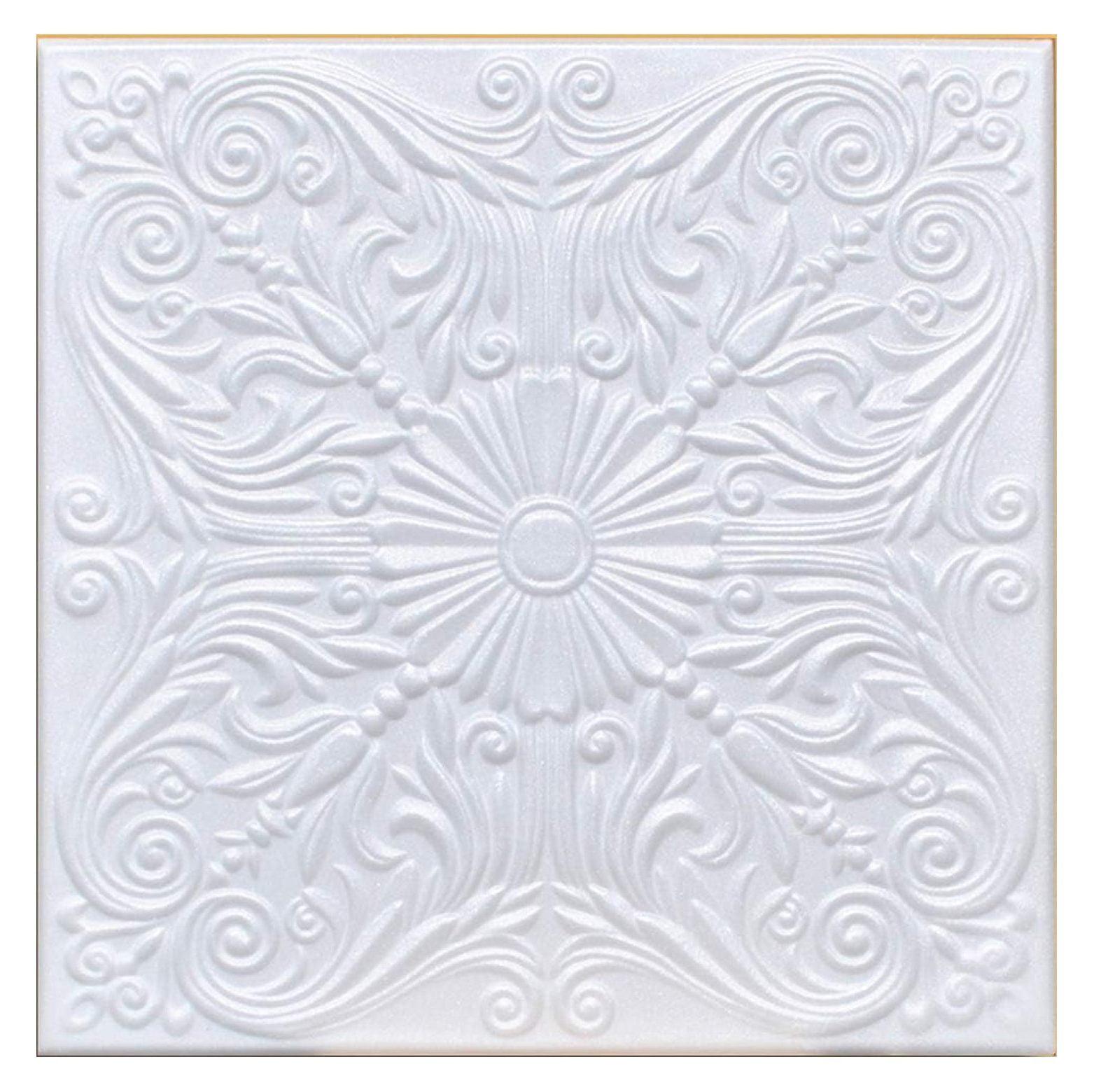 Antique Ceilings White Styrofoam Ceiling Tile Astana (Package of 8 Tiles) - same as Spanish Silver and R139