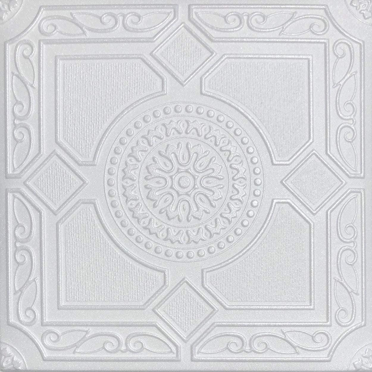 White Styrofoam Ceiling Tile Lima (Package of 8 Tiles) - same as Kensington Gardense and R30