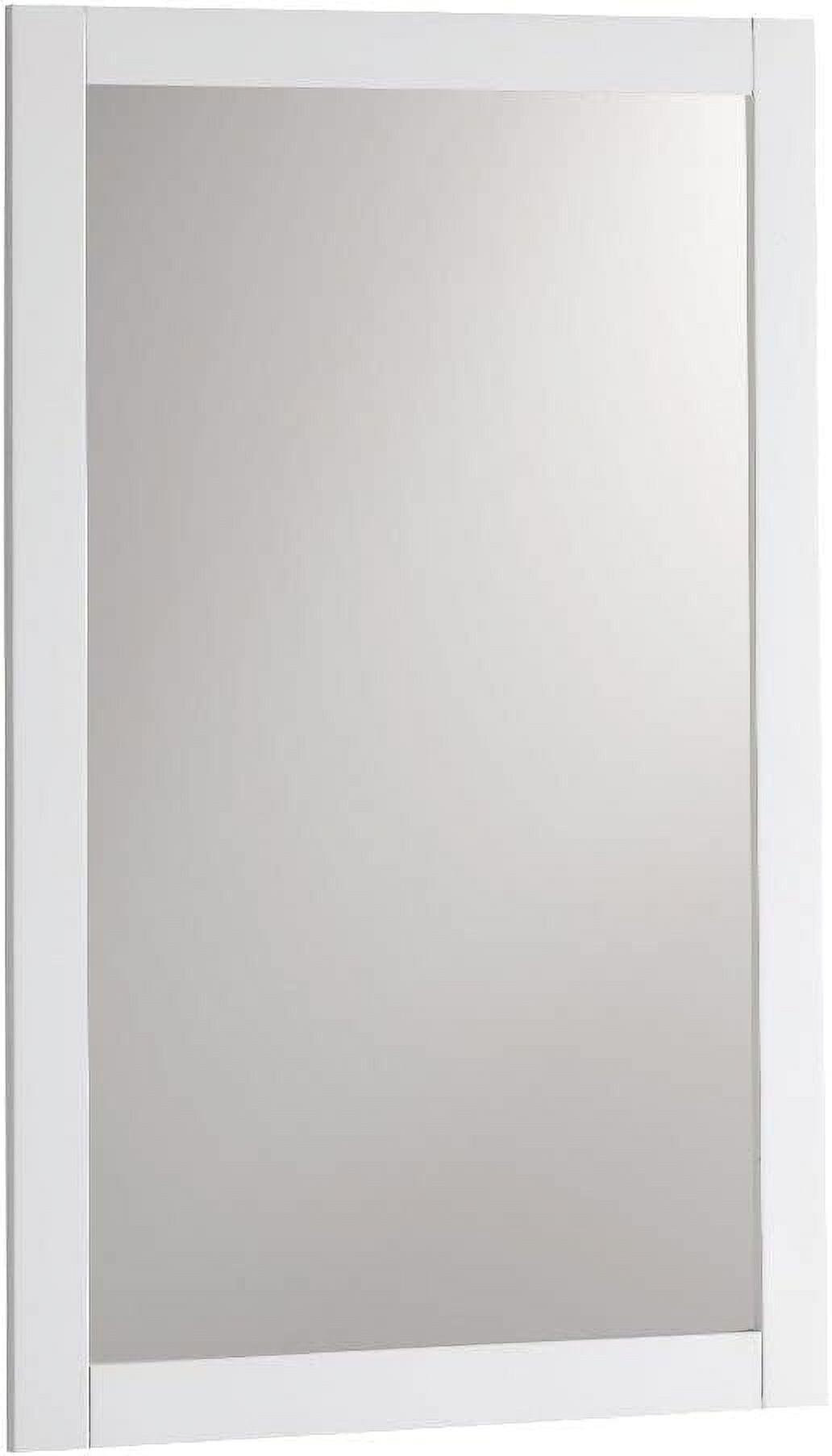 Elegant Manchester 20" White Solid Wood Traditional Bathroom Vanity Mirror