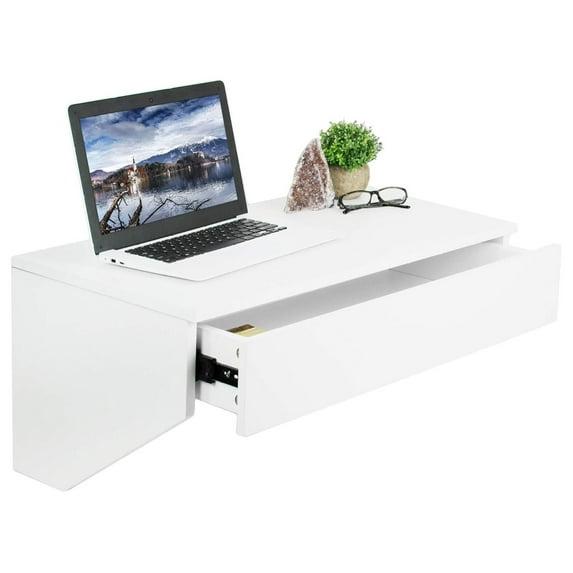 Vivo VIVO White Floating Wall Mounted Storage Shelf, Desk Drawer, DESK-SF01W