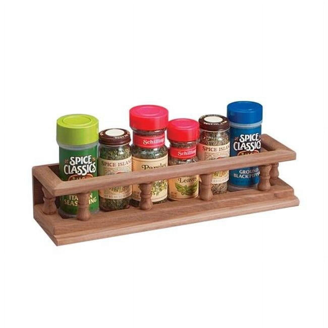 Teak Wood Small Wall-Mounted Spice Rack