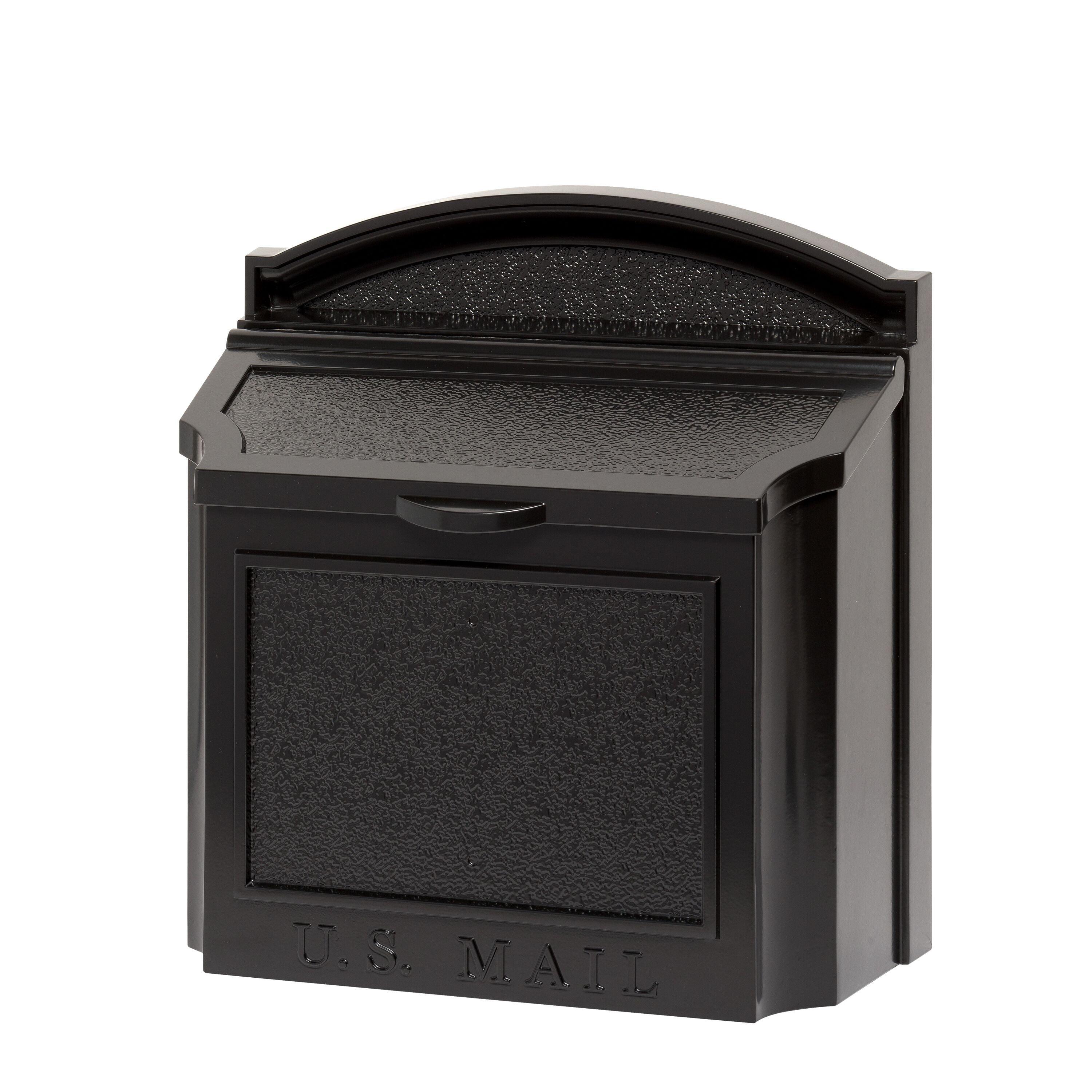 Large Black Aluminum Lockable Wall Mounted Mailbox