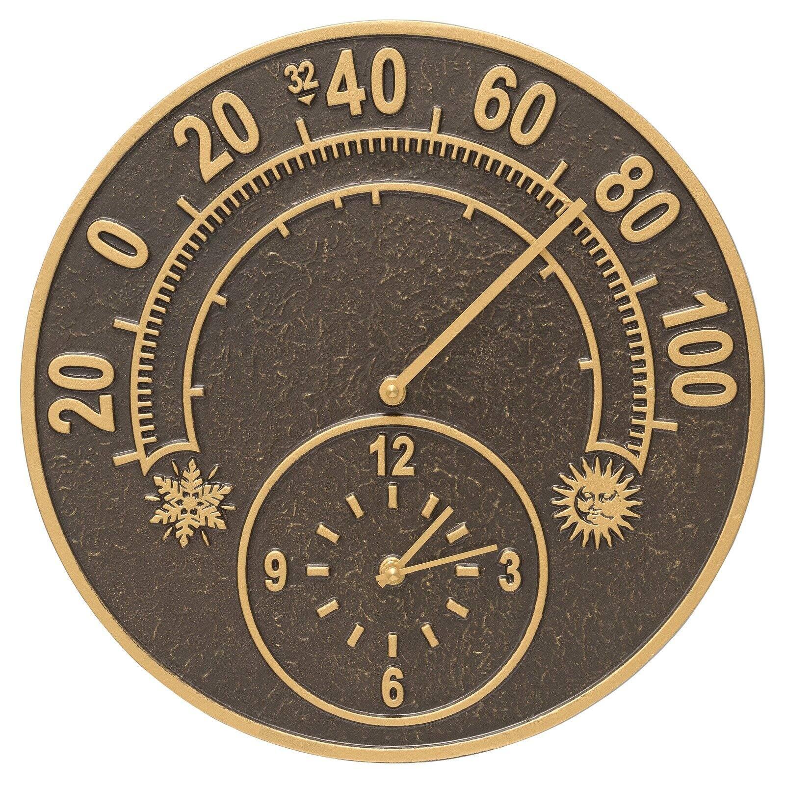 Whitehall Solstice Thermometer Outdoor Wall Clock