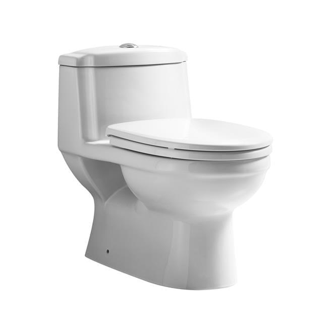 Whitehaus Collection Magic 1.6 Gallons GPF Elongated Comfort Height Floor Mounted One-Piece Toilet (Seat Included)