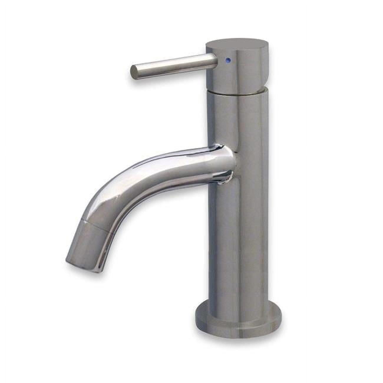 Whitehaus Collection WHS1010-SB-PSS Whitehaus Collection Stainless Steel Single Lever Bathroom Faucet with Pop-up Drain