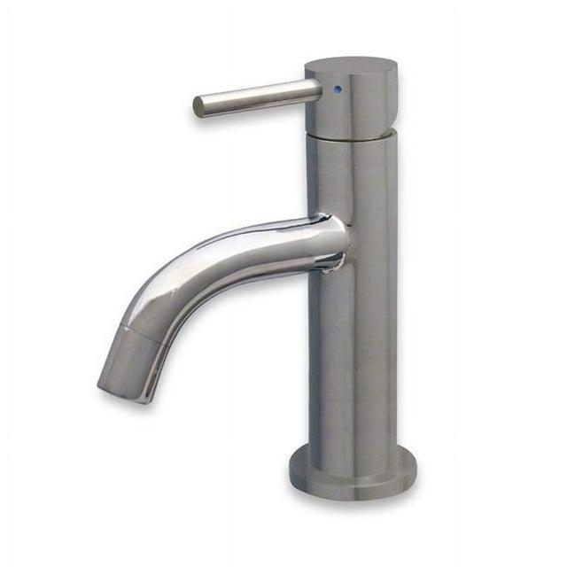 Whitehaus Collection WHS1010-SB-PSS Whitehaus Collection Stainless Steel Single Lever Bathroom Faucet with Pop-up Drain