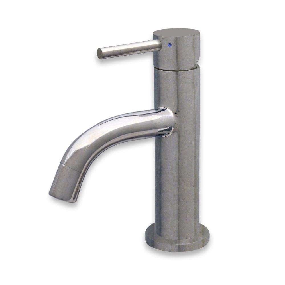 Whitehaus Collection WHS1010-SB-PSS Whitehaus Collection Stainless Steel Single Lever Bathroom Faucet with Pop-up Drain