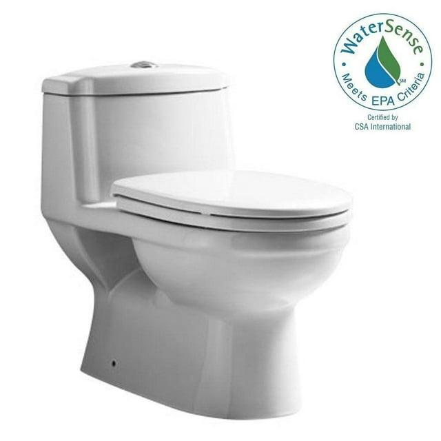 Whitehaus Collection Magic 1.6 Gallons GPF Elongated Comfort Height Floor Mounted One-Piece Toilet (Seat Included)