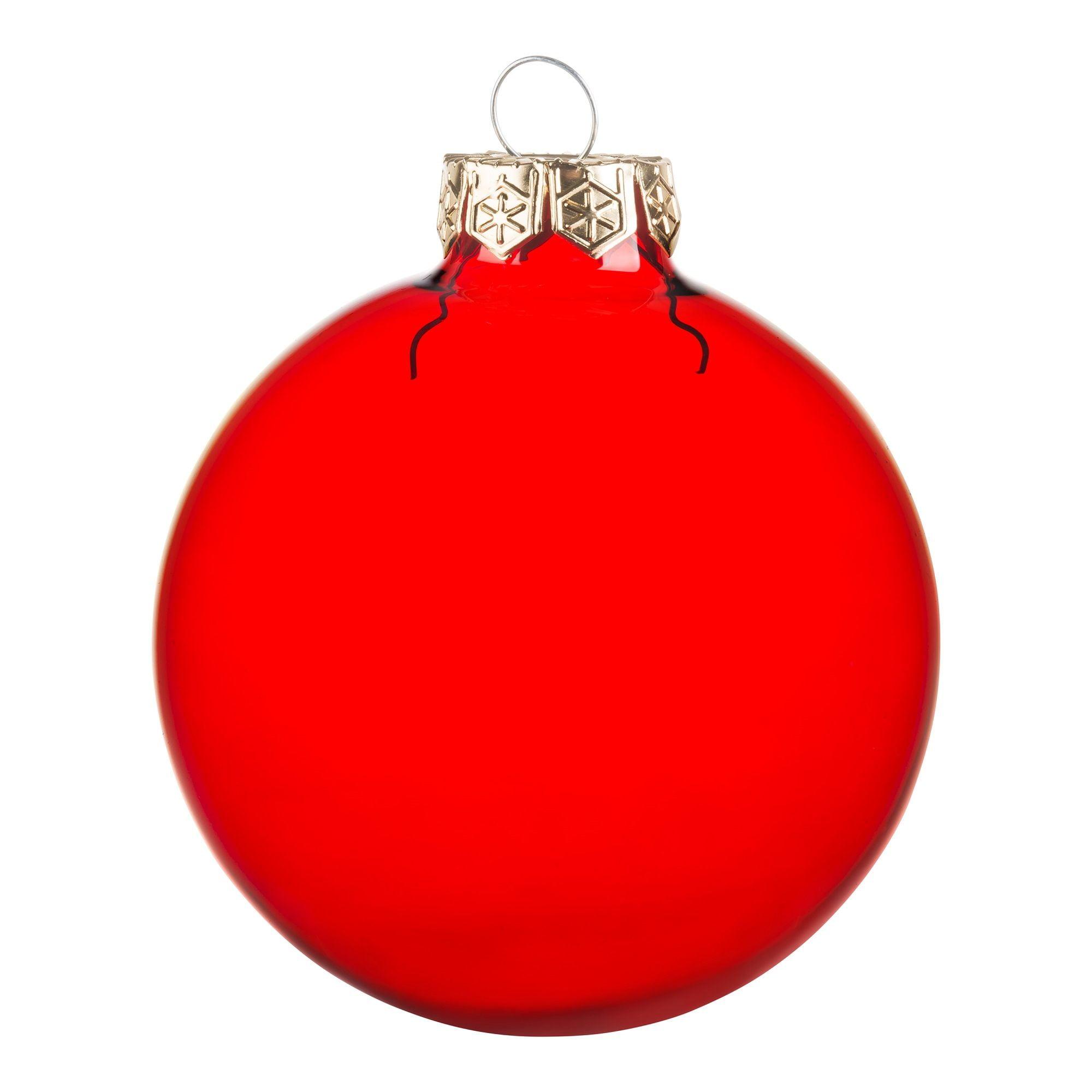 Northlight 12ct Clear Red Glass Ball Christmas Ornaments 2.75" (69mm)