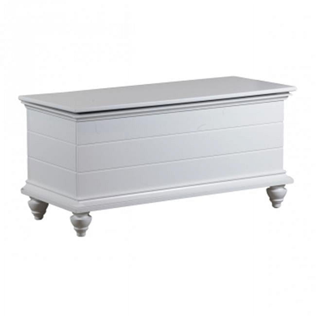 Linon Whitehurst Cedar Lined Storage Chest with Shiplap Siding in White Wood