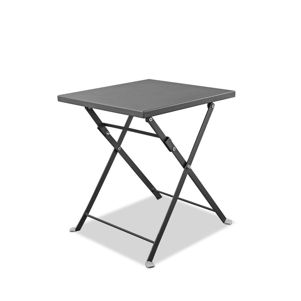 Flint 16" Black Steel Folding Indoor/Outdoor Side Table