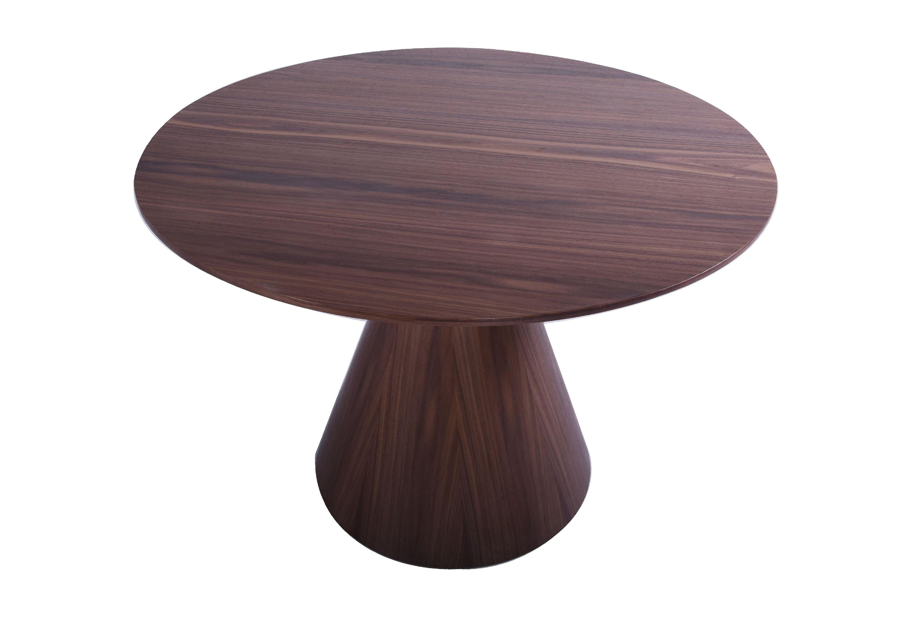 Modern Reclaimed Wood Round Dining Table with Veneer Finish