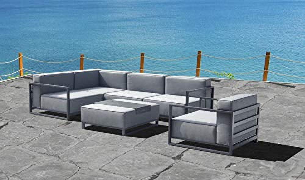 Sensation Grey Acrylic and Aluminum Modular Outdoor Ottoman