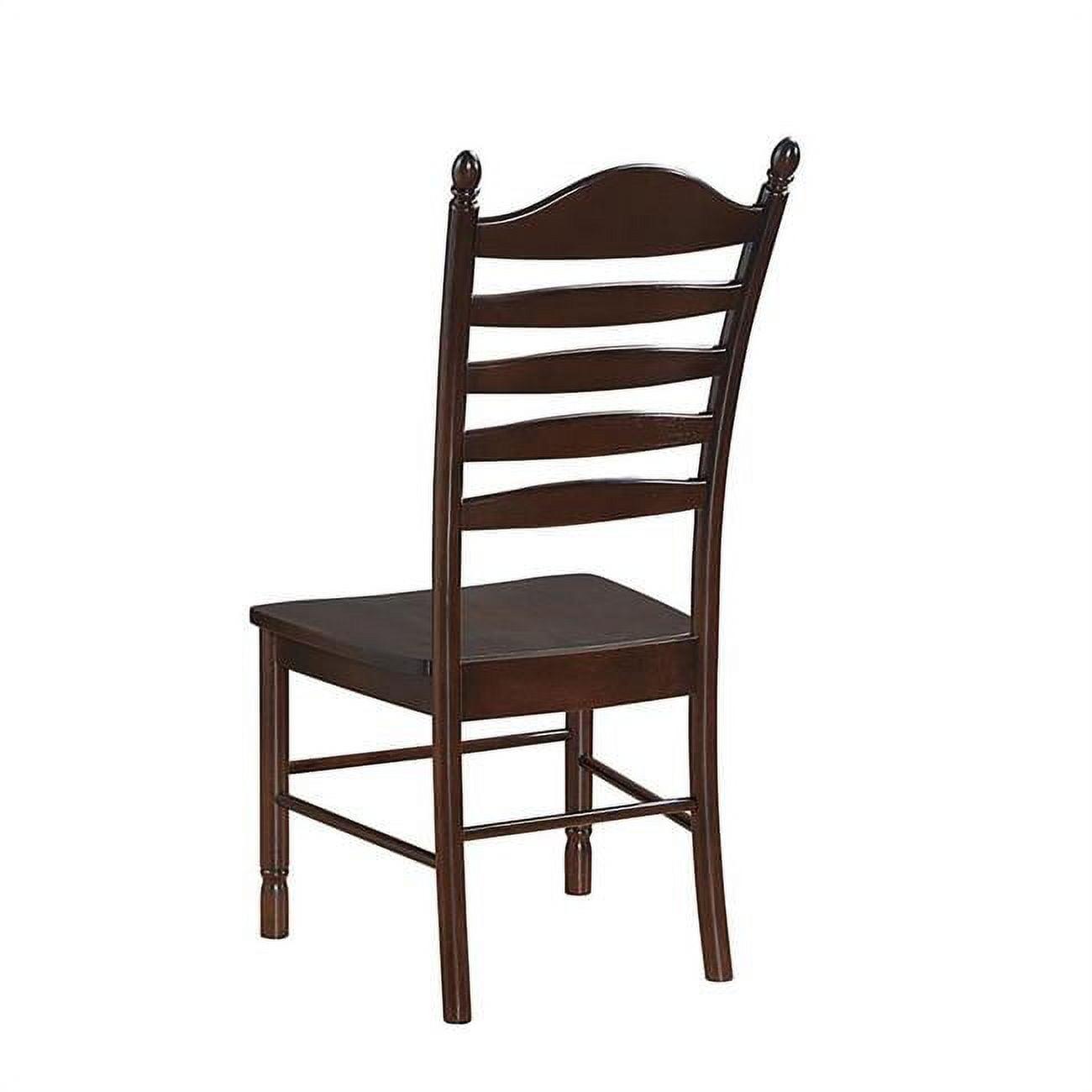 Espresso High Slat Ladderback Solid Wood Side Chair