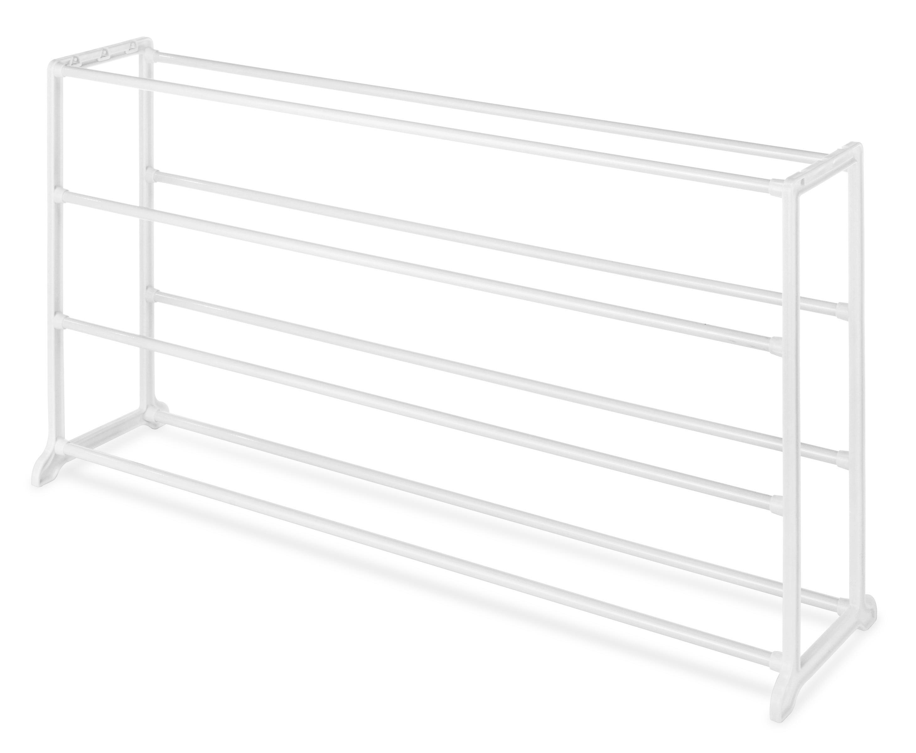 Whitmor White 4-Tier 20 Pair Resin Shoe Rack