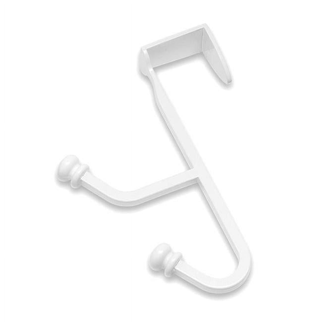 White Vinyl Coated Steel Over-the-Door Double Hook