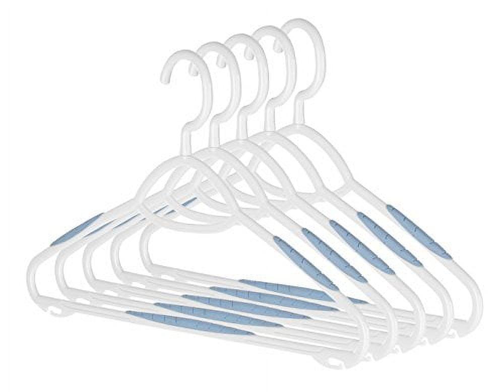 Whitmor Sure-Grip White and Blue Plastic Suit Hangers (Set of 5)