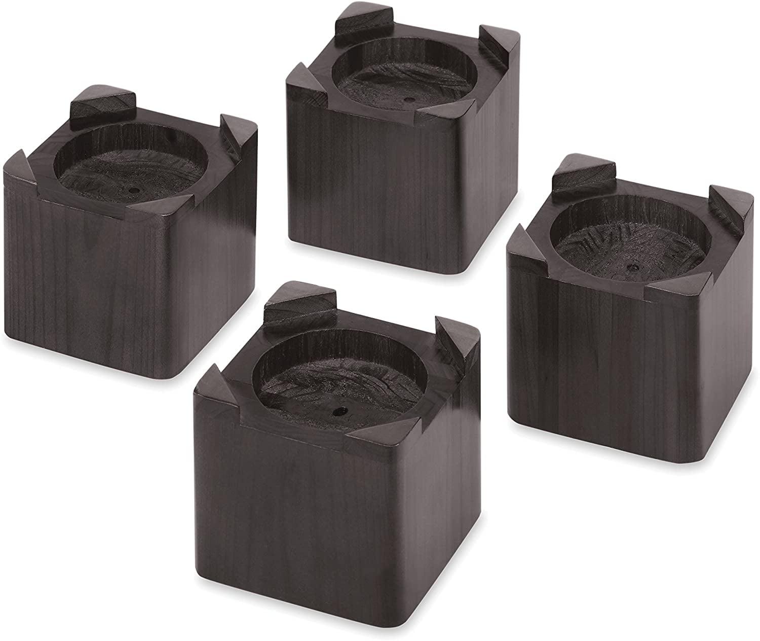 Espresso Wood Bed Risers Set of 4