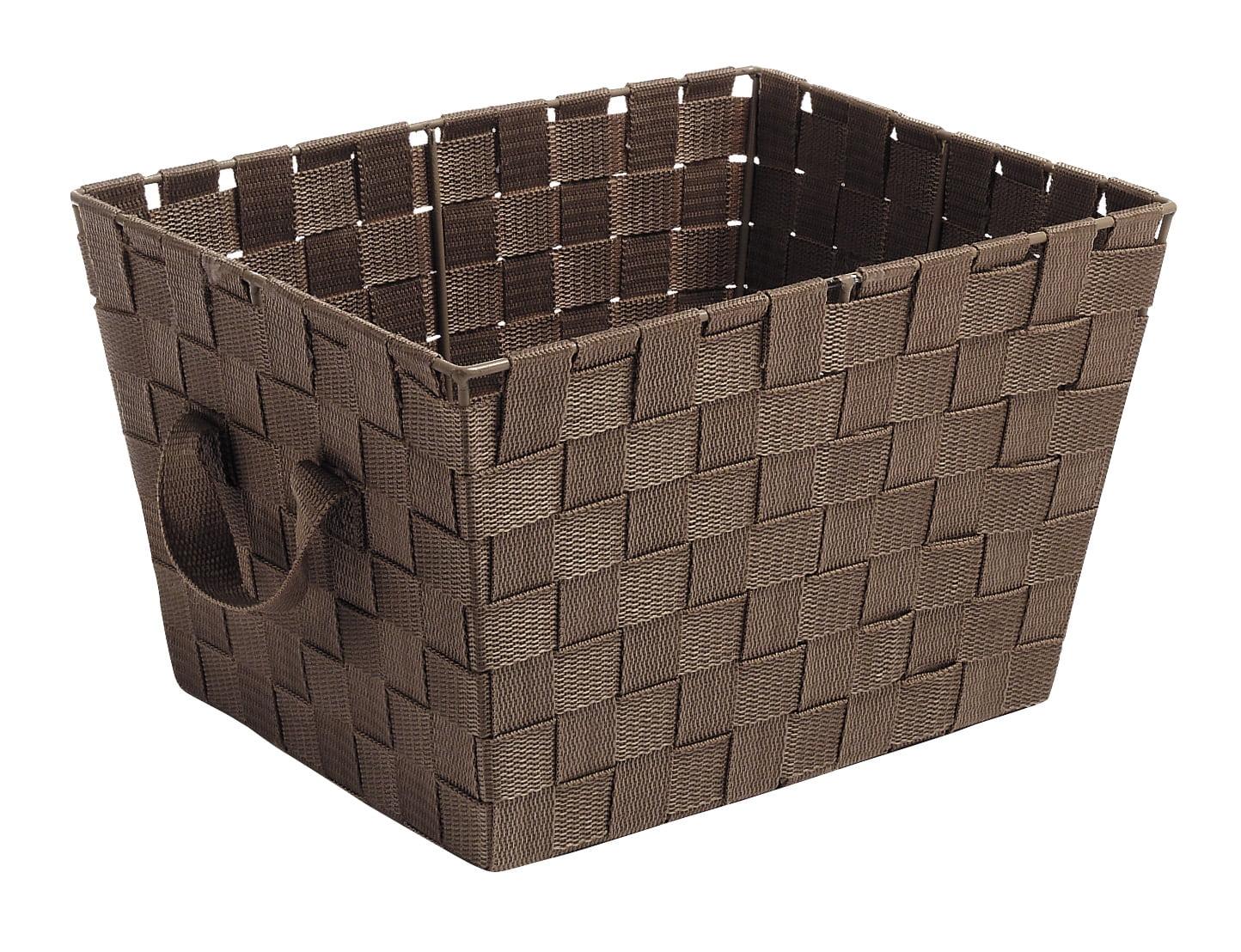 Small Brown Woven Polypropylene Storage Basket