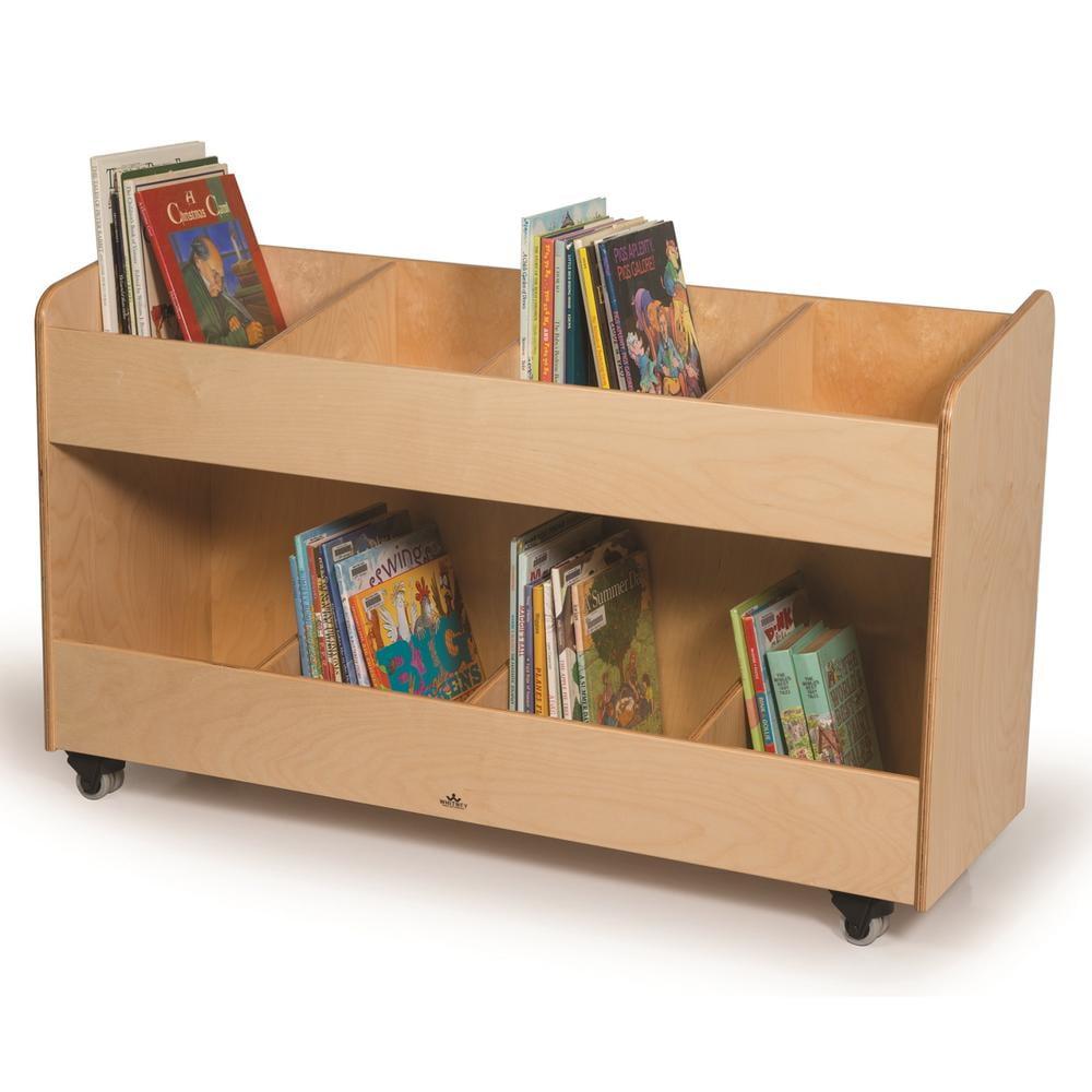 Natural Birch Eight Section Mobile Book Organizer