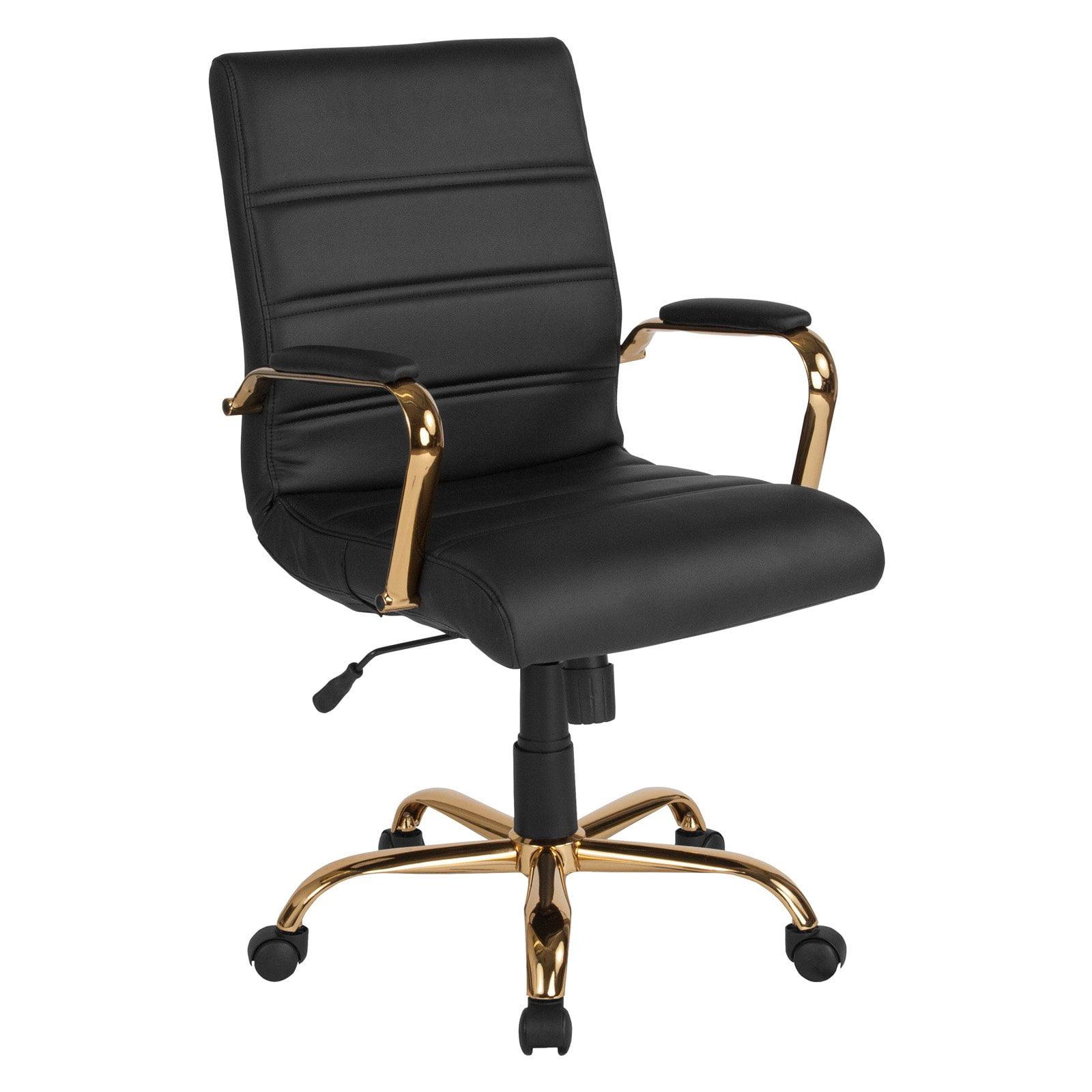 Flash Furniture Mid-Back Executive Swivel Office Chair with Metal Frame and Arms