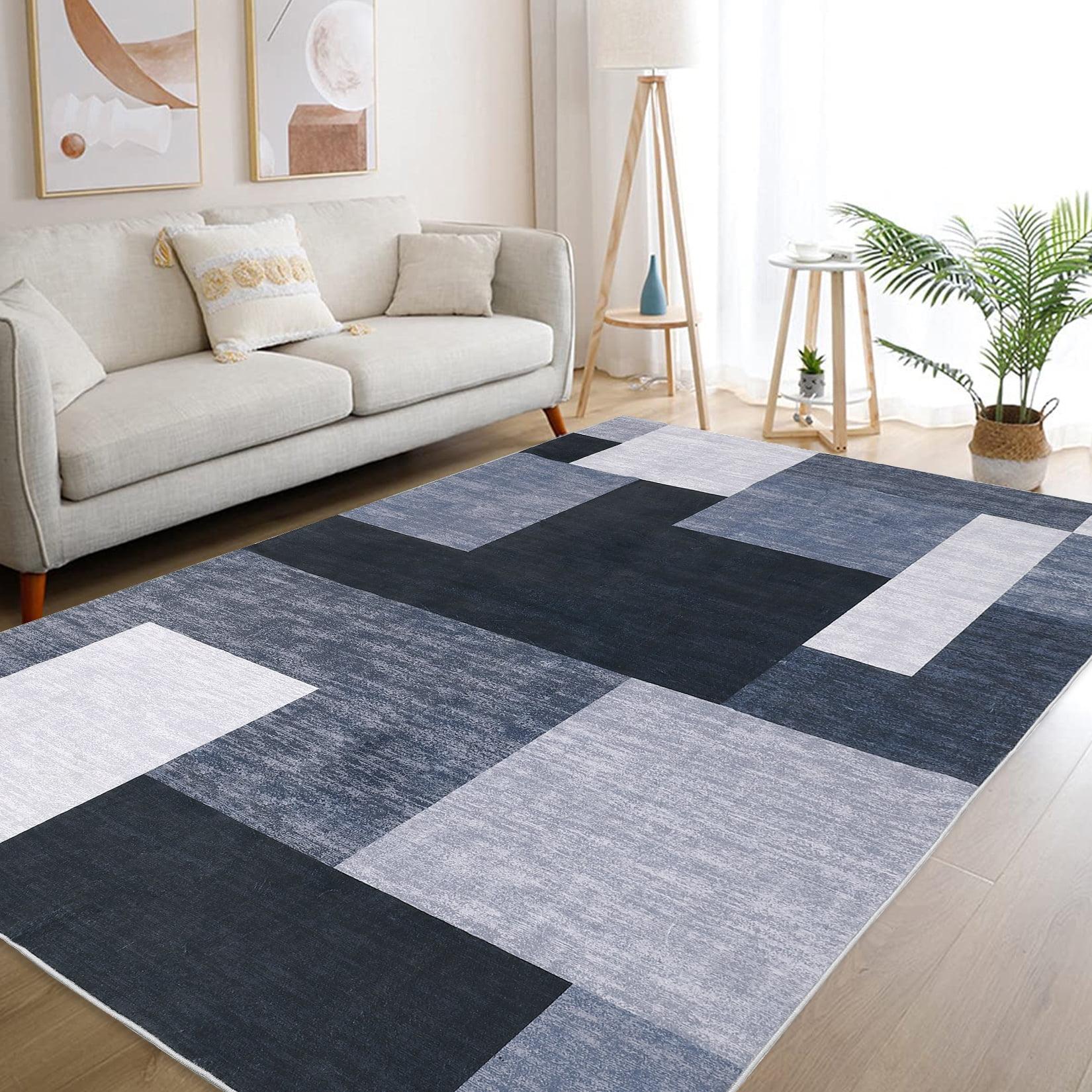 Gray Geometric 8' x 10' Machine Washable Area Rug