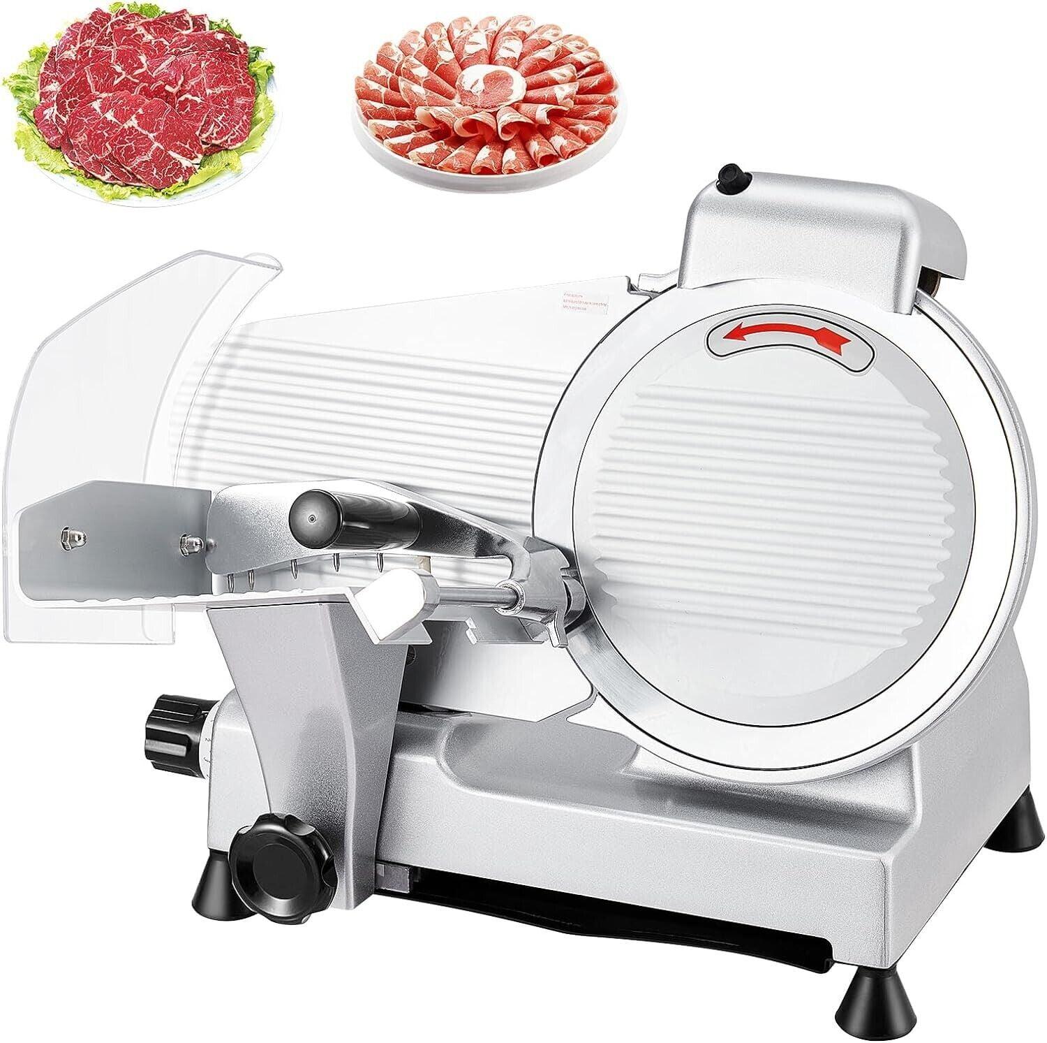 WhizMax Commercial 10" Electric Meat Slicer Blade 240W Deli Food Cheese Cutter Semi-Auto