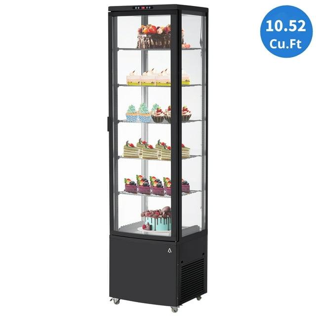 Rugerasy Commercial Refrigerator - 10.52 cu.ft. 298 L Display Fridge, Upright Beverage Cooler with LED Light, Auto Defrost & Air-Cooling for Home, Store, Gym, Office, Cafe Restaurant