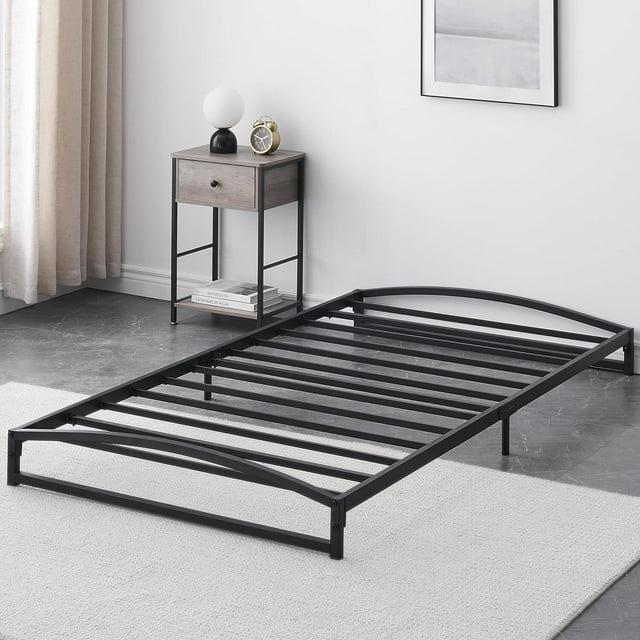 Jojoka Twin Size Metal Platform Bed Frame, 6 inch Low Profile, Mattress Foundation No Box Spring, Sturdy and Noise Free