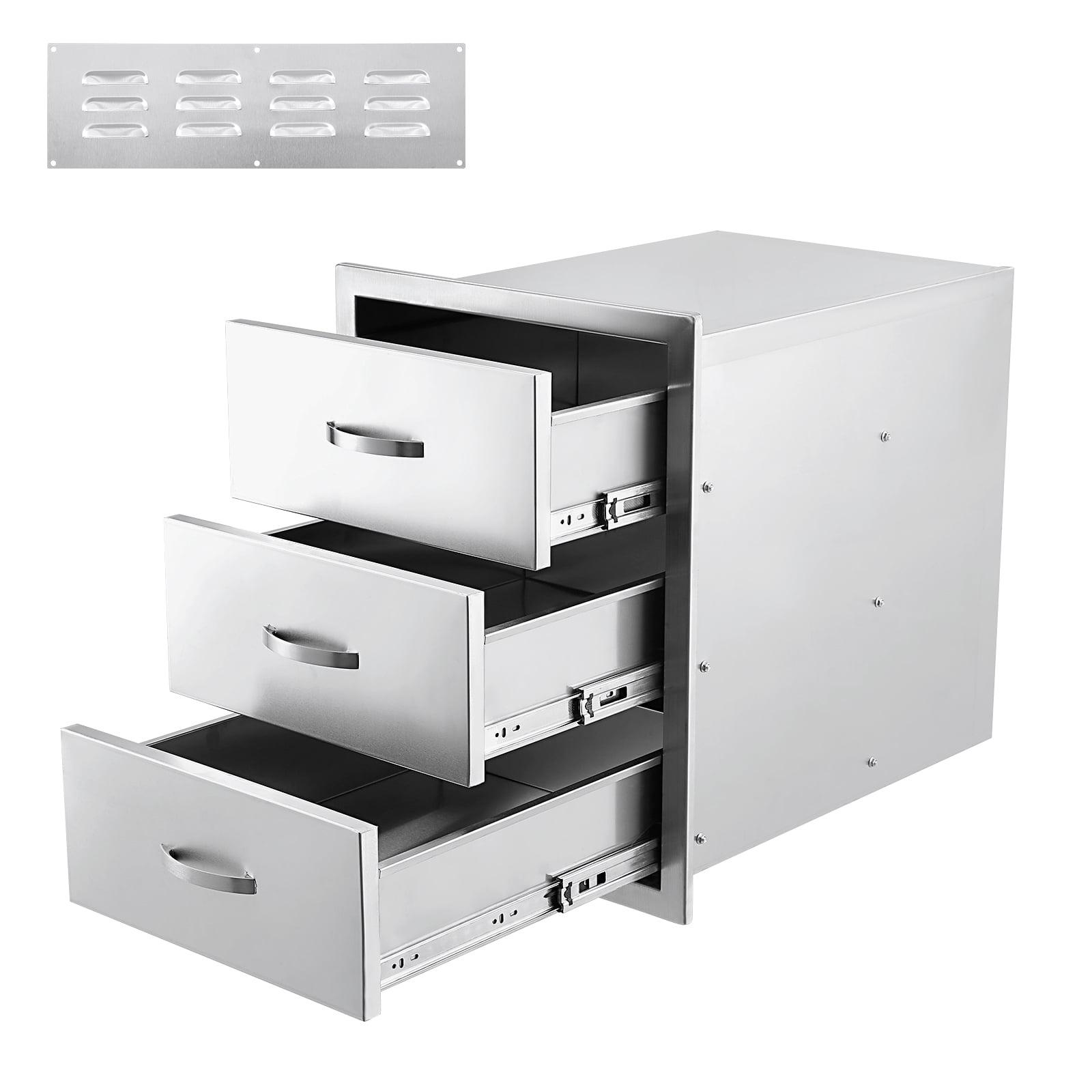 Stainless Steel Triple Drawer Outdoor Kitchen Cabinet with Venting Panel