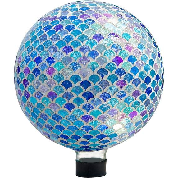 Whole Housewares | 10 Inch Mosaic Colorful Gazing Balliridescent Crackled Glass
