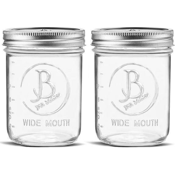 Wide Mouth Mason Jars 16 oz - (2 Pack)