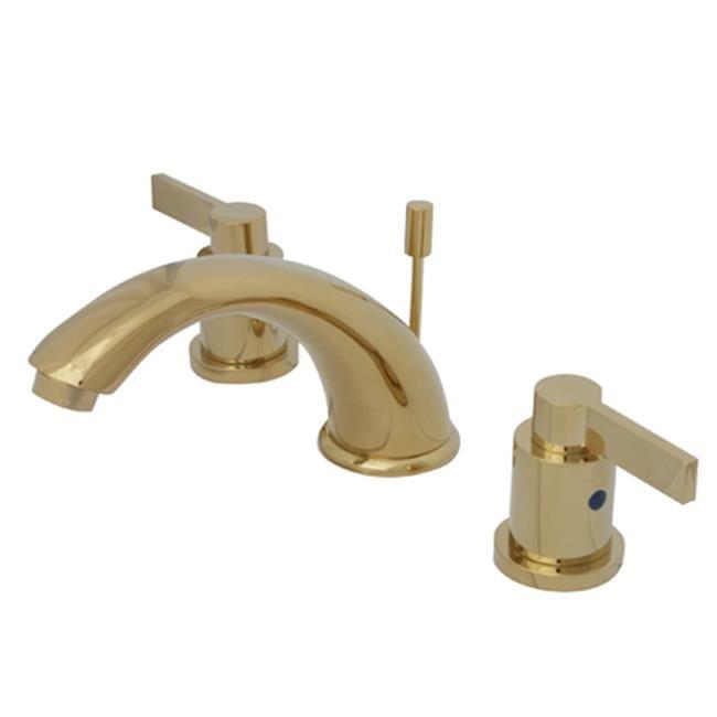 Polished Brass Widespread Bathroom Sink Faucet with Pop-Up Drain