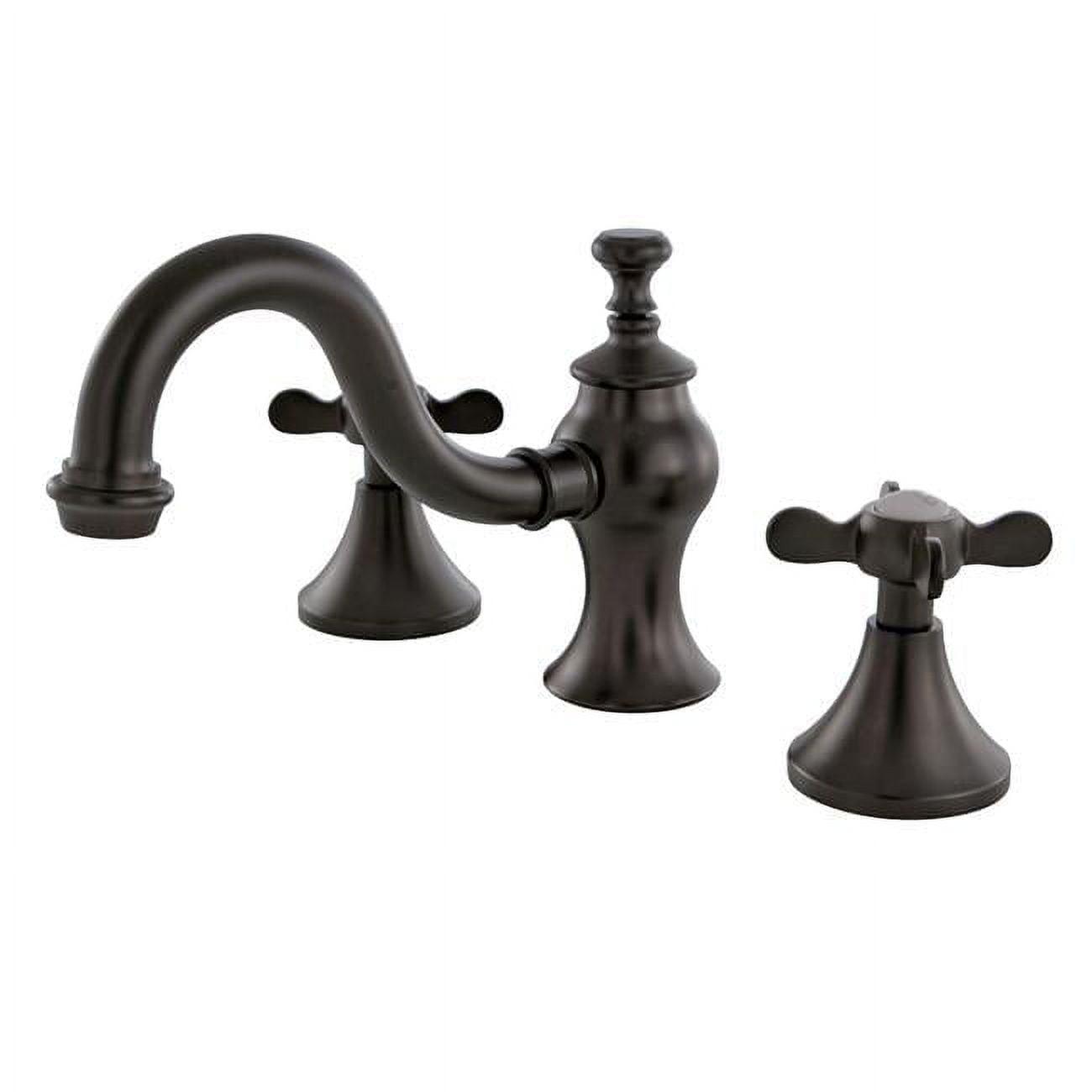 Widespread Lavatory Faucet with Cross Handle & Brass Pop-Up, Oil Rubbed Bronze