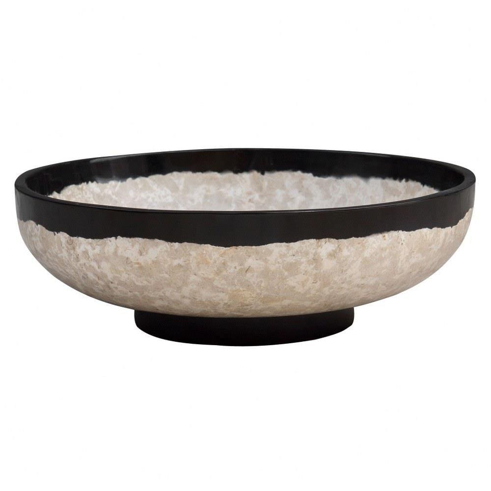 Black and Natural Terrazzo Resin Decorative Bowl