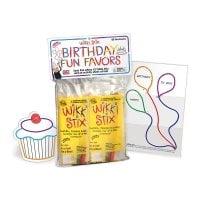 Wikki Stix Birthday Fun Favors, pack of 20 individual fun favors, each with 12 Wikki Stix and a birthday themed play sheet, Made in the USA