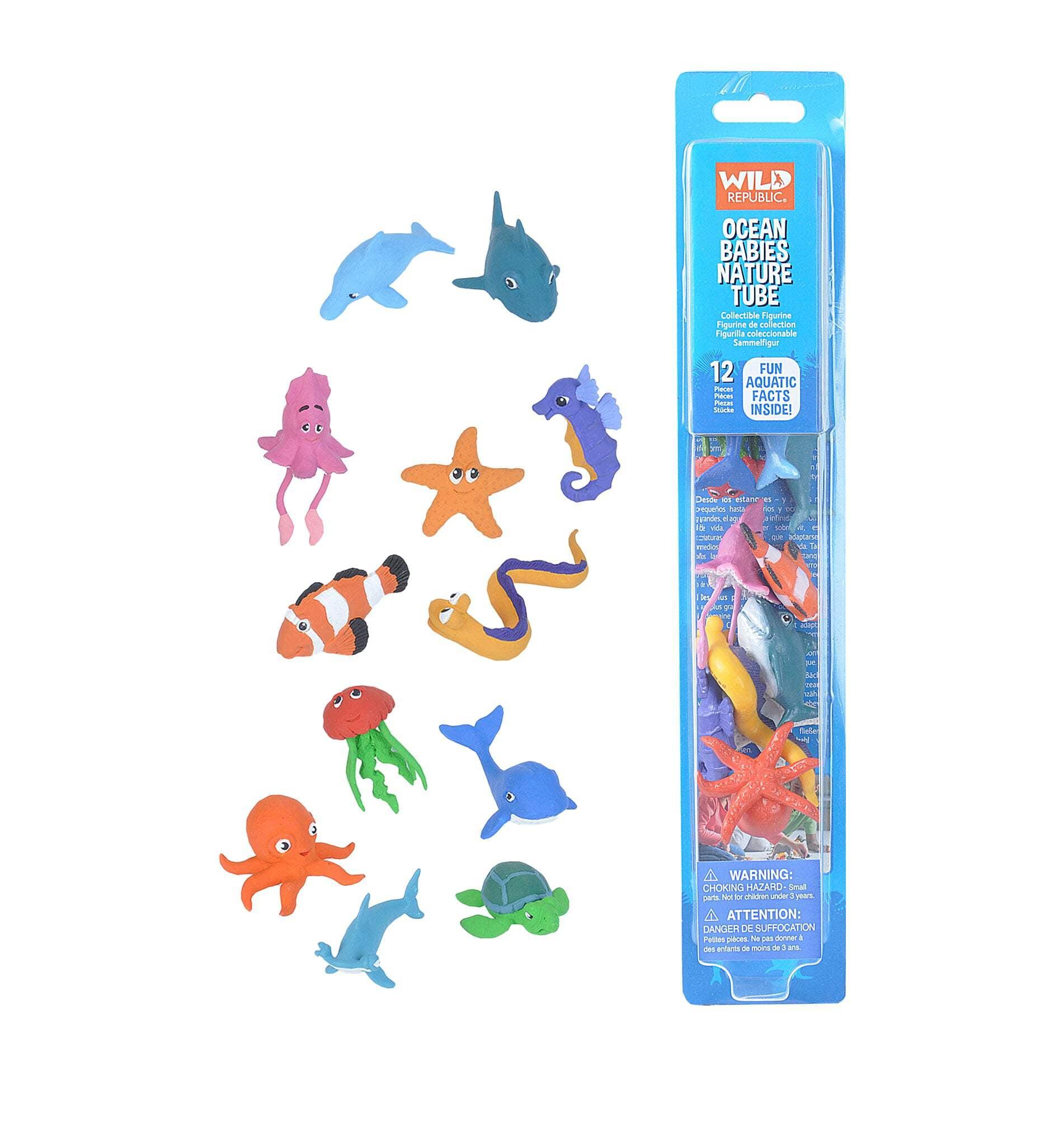 Wild Republic Ocean Babies Figurines Set, 12 Pieces