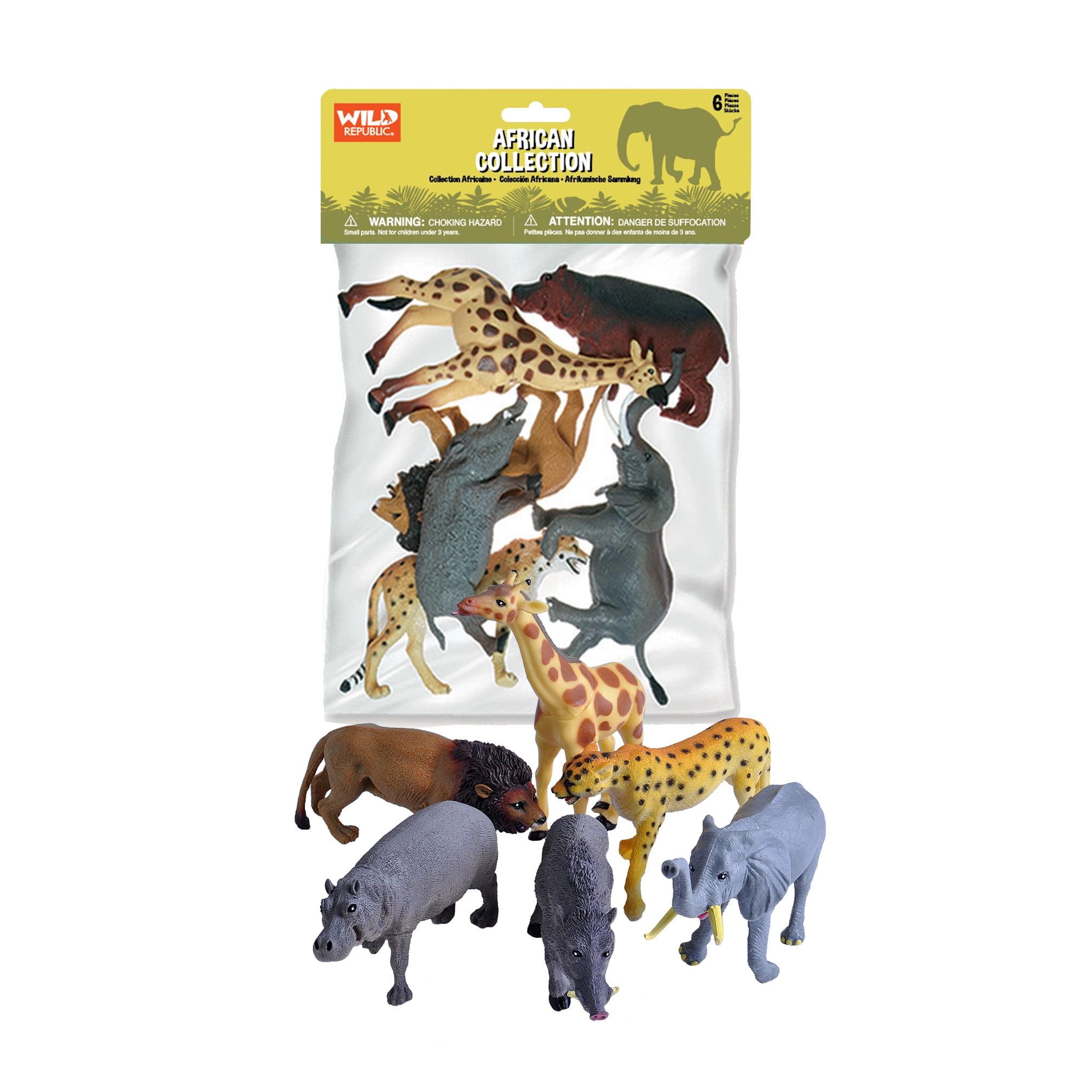 Wild Republic African Wildlife Polybag Figurines, 6 Pieces