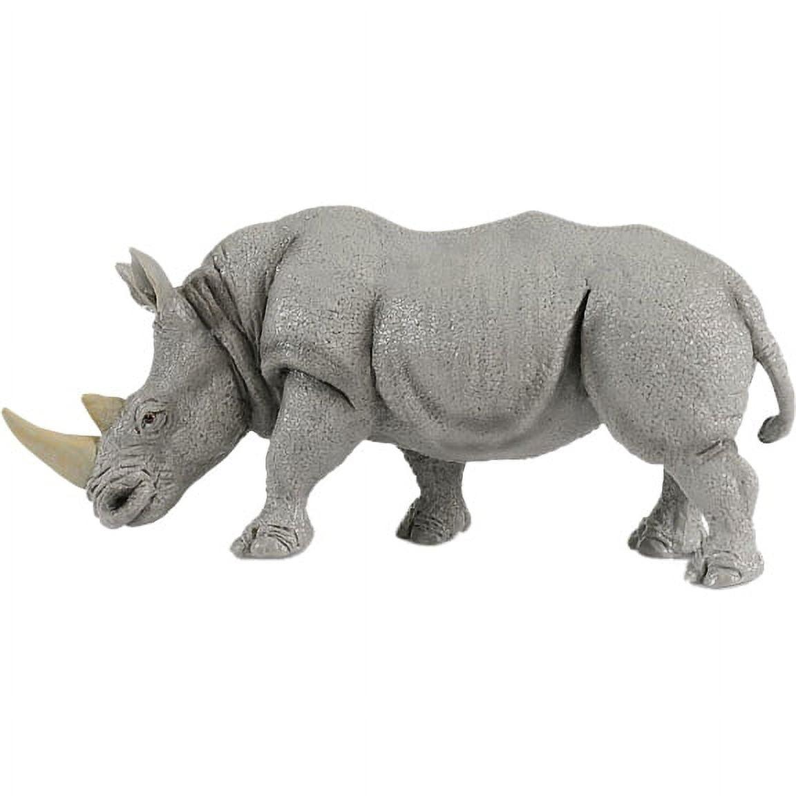 Hand-Painted White Rhino Educational Toy Figurine