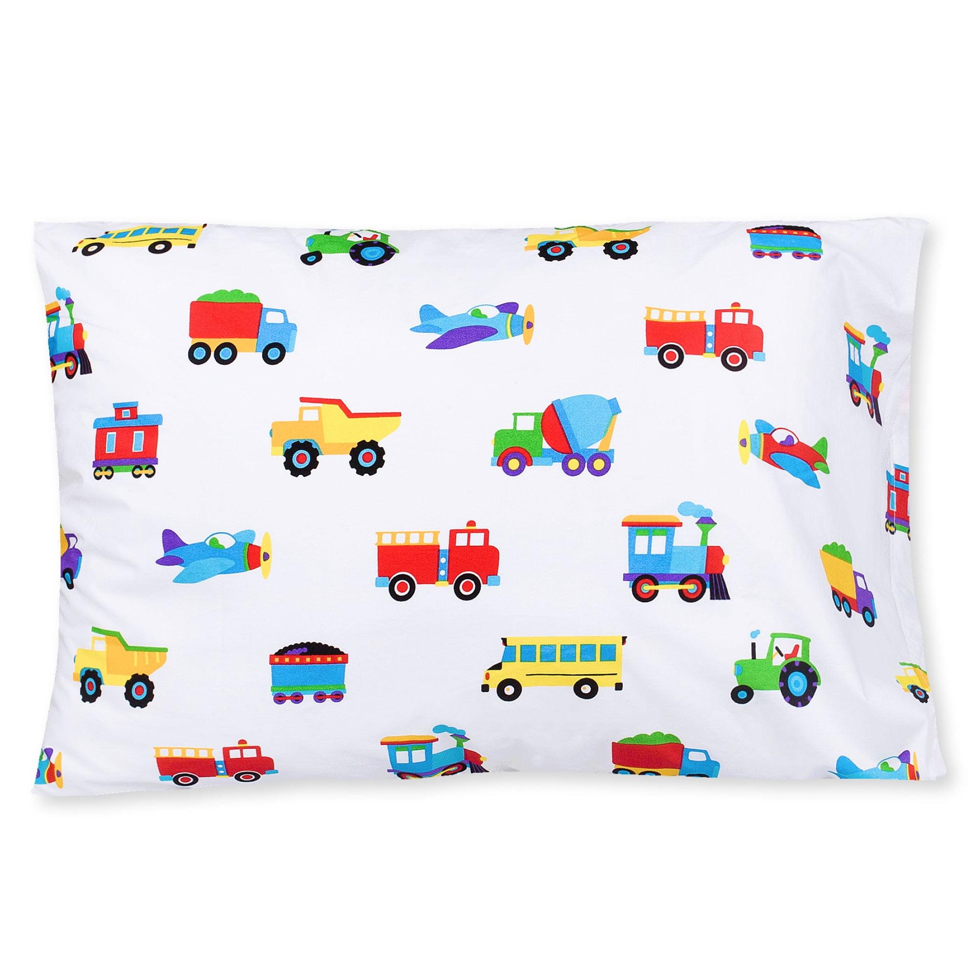 Trains, Planes And Trucks 100% Cotton Percale Geometric Pillowcase