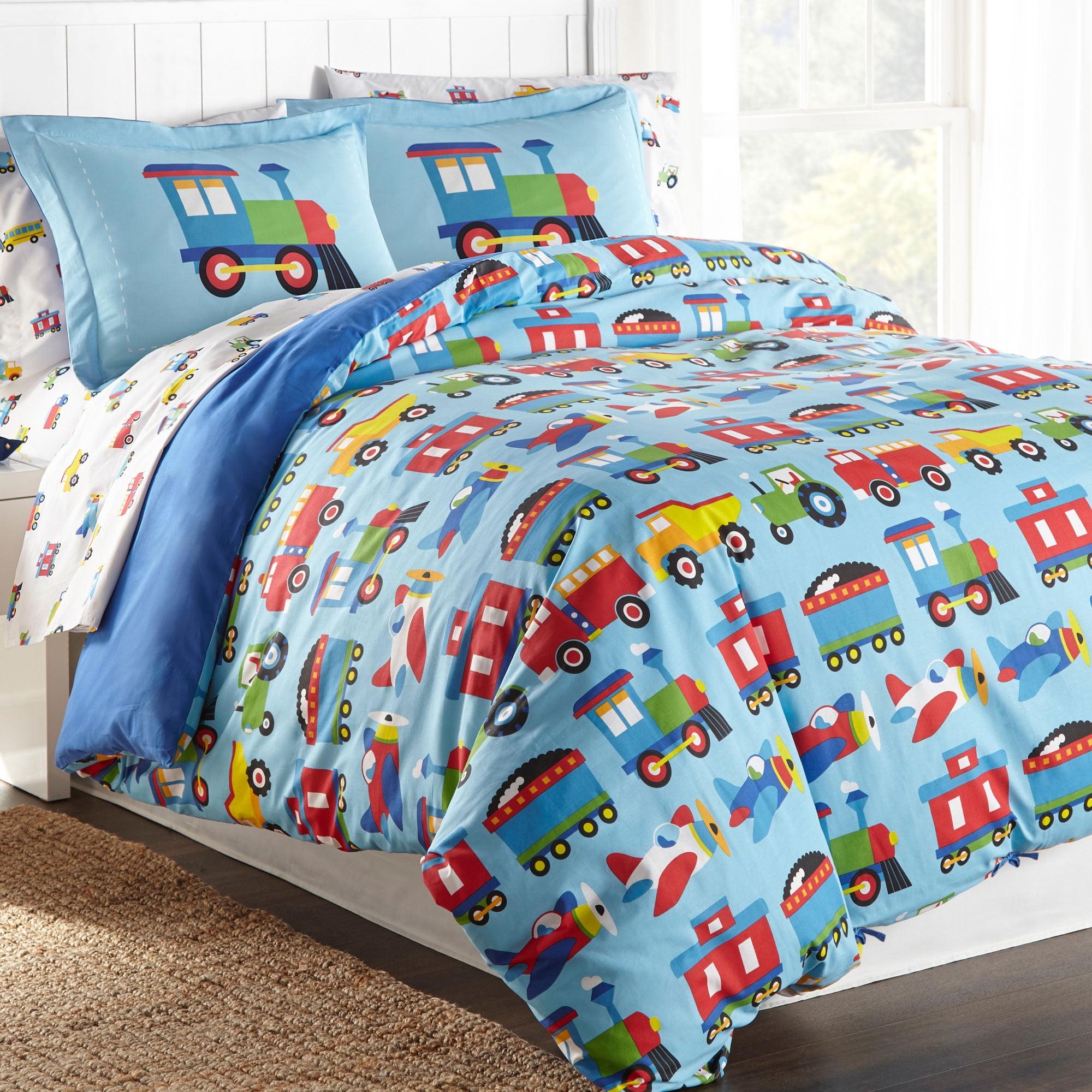 Wildkin Kids Full Blue Cotton Duvet Cover with Playful Designs