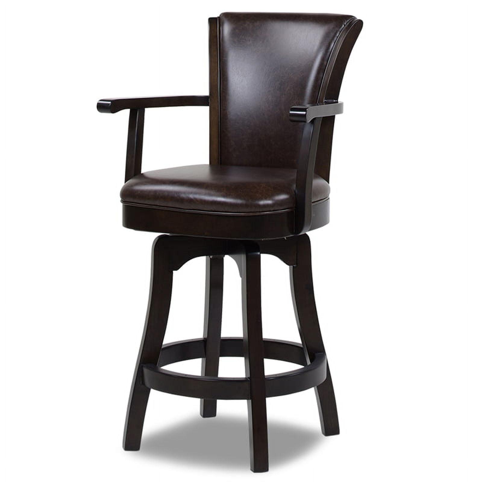 Williams 27" Swivel Counter Height Bar Stool Vintage Brown Faux Leather